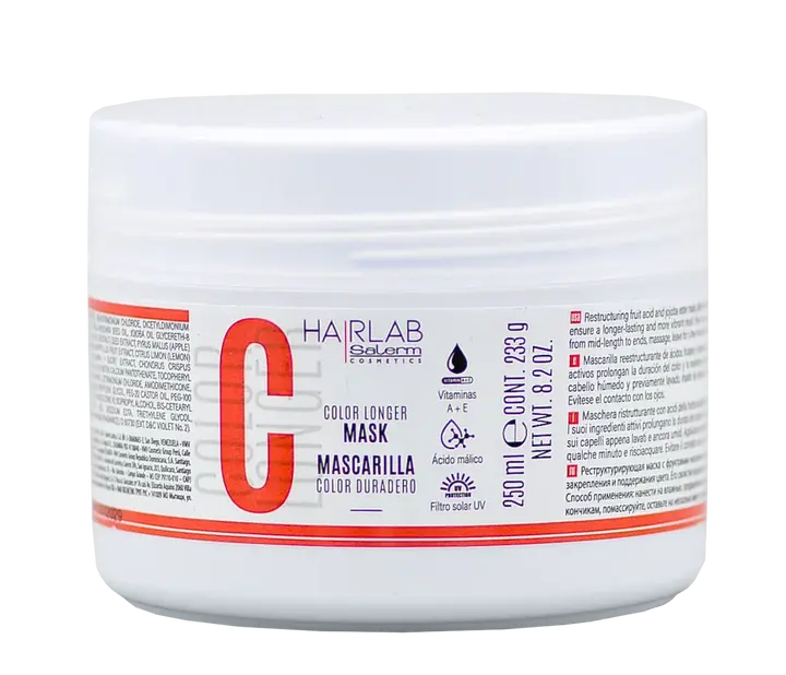 SALERM Hairlab Color Longer Hair Mask, Deep-Conditioning Haircare Treatment to Prevent Fading and Reduce Breakage for Color-Treated Hair, 8.2 oz, Salon, Intensive, Moisture, Nourishing, Adults, Prevents Fade, Luxurious Mask, Color & Chemically Treated