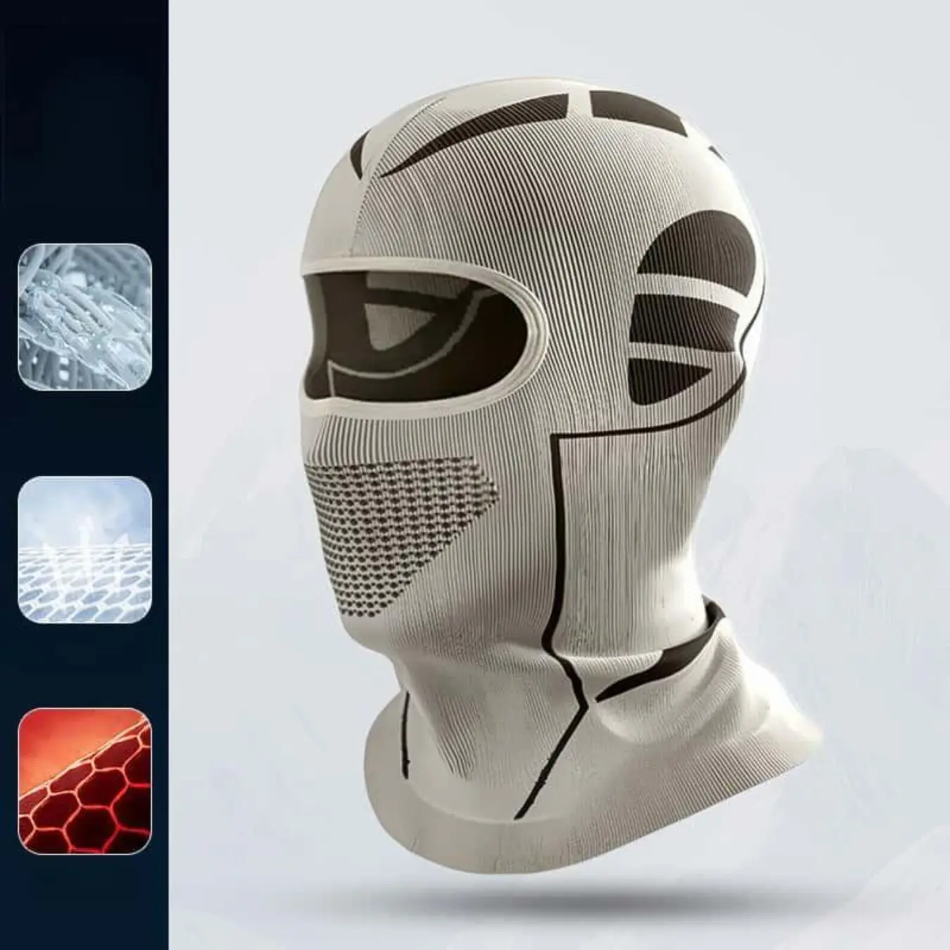 3-Pack Adults' Thermal Hyperwarm Balaclava, Windproof Knit Polyester Face Cover for Skiing & Motorcycle, Breathable Helmet Compatible Liner, Hyperwarm Ski Mask, Balaclava Mask Headwear, Unisex, Knit Weave, Thermal Insulation, 3Pcs, Decorative Element, Ful