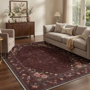 【Summervibes】GENIMO Area Rug – Pet Friendly, Non-Slip, Soft, Machine Washable Floor Rug, Home Carpet Ideal for Living Room, Bedroom, Kitchen, Hallway, Stylish Interior Decor ,ARP1984-PETAL