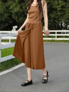 Plus Size Summer Skirt Pants, Loose Fit High Waist Slimming, Thin Split Casual Skirt Pants, Comfortable and Stylish