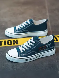 Men's Soft Sole Durable Canvas Shoes, Versatile Fashion Thin Board Sneakers, Breathable Comfortable Casual Shoes for Everyday Wear