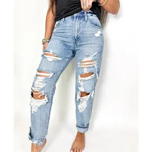 Maddie Mae Heavy Distressed Mom Jeans