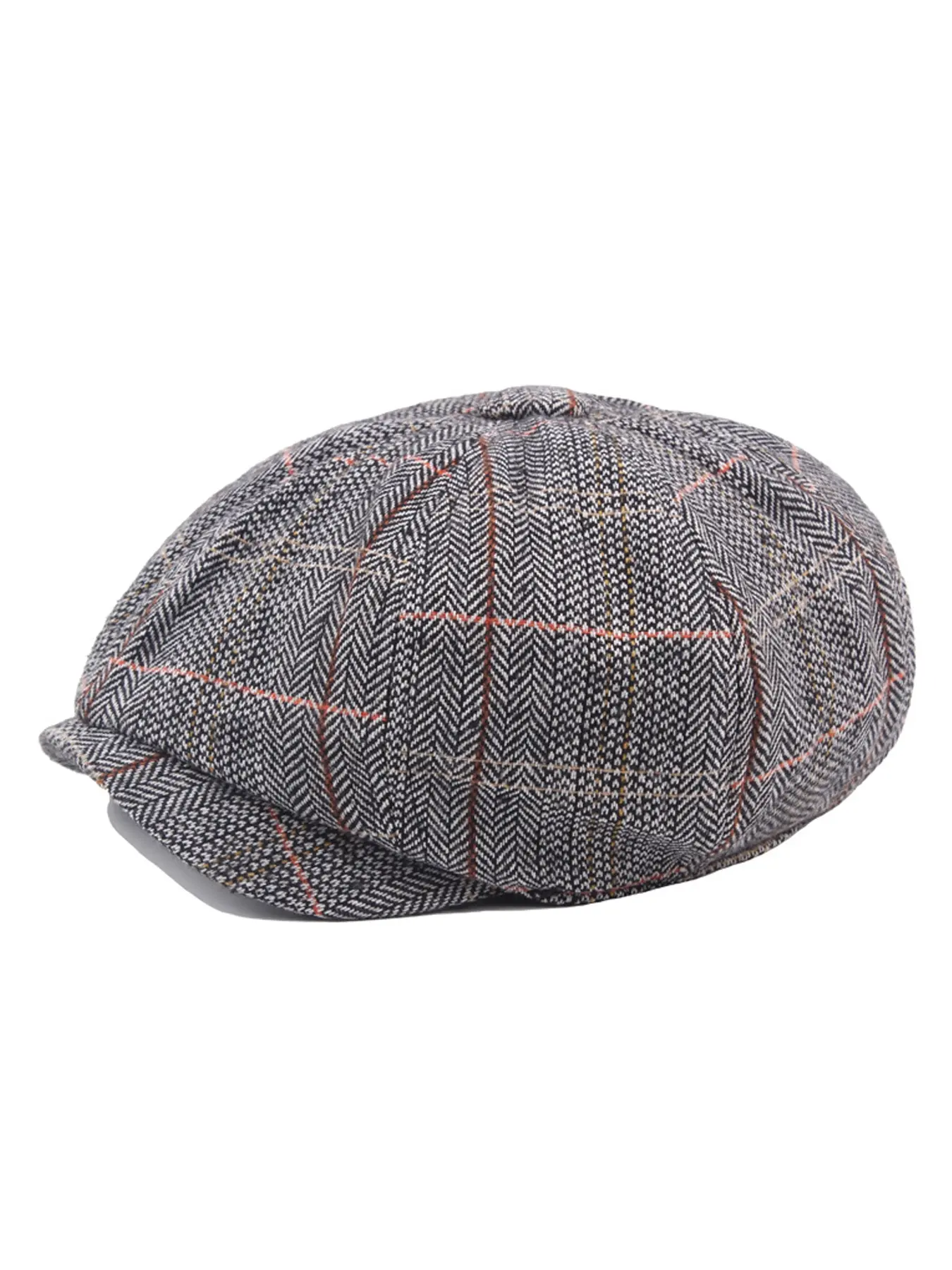 Fashion Newsboy Cap for Men Women Adjustable Herringbone Tweed Wool Hats Blend Flat Cap Ivy Cabbie Driving Hat Casual Trendy Hat