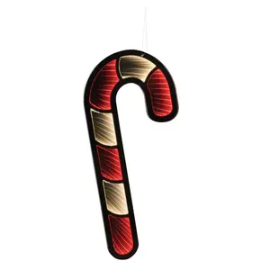23.5 in. Acrylic Candy Cane Infinity Light, Red & White, Two-Sided Glow