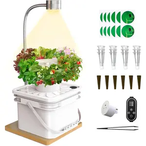 Indoor Herb Growing System Kit, 6 Pods Hydroponics System with LED Grow Light, Hydroponic Planter for Home Windowsill, White
