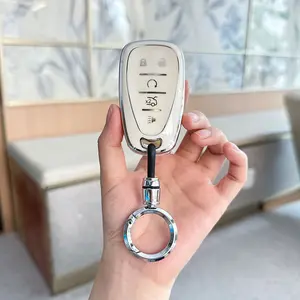 ACEBOY for Chevy Key Fob Cover withLanyard, Car Key Case Shell Protection for 2016-2020 Chevrolet Malibu Cruze Camaro Volt Blazer Traversea Smart Remote Control Protector