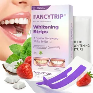 FANCYTRIP Upgrade Edition Purple Teeth Whitening Strips（Strawberry/Mint/Coconut）7-Day Rapid-Effect Teeth Whitening Strips  Fresh Breath & Color Correction, Safe for Enamel, Non-Sensitive, Peroxide-Free - Oral