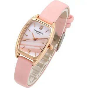 Womens Ladies Fashion Leather Wrist Watch Rectangle Elegant Simple Dial Analog Quartz Dress Watch