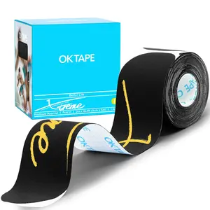 OK TAPE Xtreme Synthetic Kinesiology Tape, 1 Roll/20PCS Pre-Cut Strips, Pearlescent Printed Muscle Tape for Joint & Muscle Support, Durable and Breathable, 2in×16.4ft/Roll