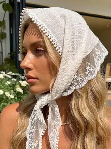 Elegant Lace Trim Hair Band for Women & Girls, Boho Style Accessory, Minimalist Design for Thick Hair, Soft Comfortable Headband