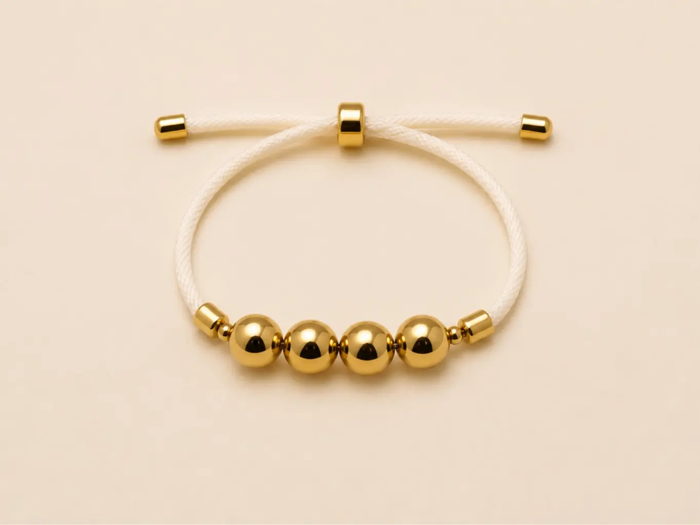 Minimalist Adjustable Gold Bead Bracelet – Timeless Elegance