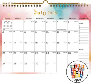 2025-2026 Wall Calendar - Includes July 2025 to December 2026, 18-Month Paper Wall Calendar 11 X 8.5 Inches.Thick Paper with Julian Dates and Block for New Year and Christmas Holidays To-Dos ＆ Notes (C) HJCTOY
