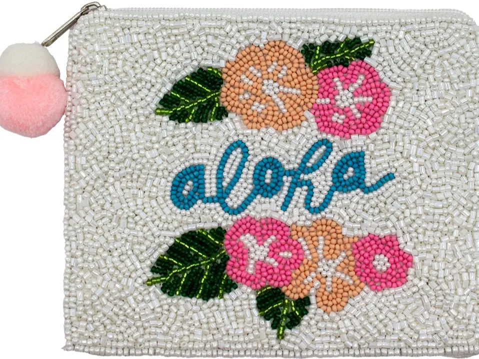 "Aloha" Handbeaded Coin Pouch