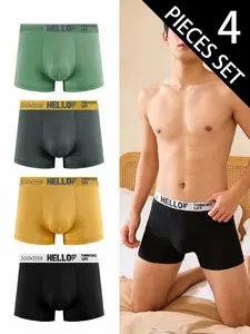 【 4-pack 】 Men's Underwear Boxer Men's Underwear Moisture wicking Breathable Quick drying Flat Pants Suitable for Daily Sports Wear
