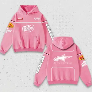 Retro A-stars x Dr Pepper Racing Hoodie Washed, Motor World Championship Enthusiast, Motorcycle Off Road Dirt Bike Graphic Streetwear, Heavyweight Biker Sweatshirt, Moto Gear Motorbike Apparel Men’s Aesthetic Y2K Racing Jacket Style