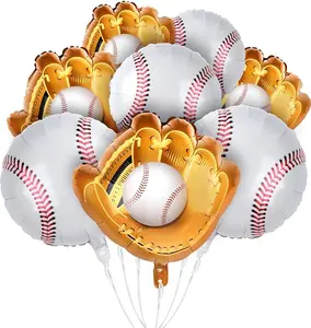 8 Pcs Baseball Balloons Baseball Glove Balloon Sports Themed Birthday Party Decorations, Jumbo Foil Balloons Set for Boys Girls Baby Shower Party Supplies Baseball Club Accessories