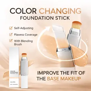 Magic Color Changing Foundation Stick   Self-Adjusting & Built-in Brush  No-Makeup Look