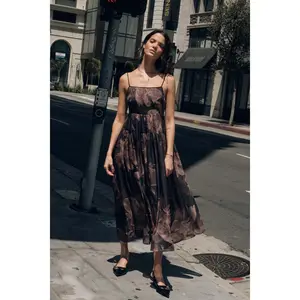 Decadent Blooms Floral Organza Midi Dress