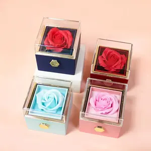 Rotating Flower Rose Box Gift For Women