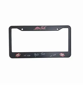 Chrome Matty License Plate Frame with Stay Fast Design and Race Team Signature