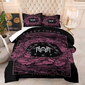 2 or 3 pieces of sleep token patterns, including 1 blanket and 1 or 2 pillowcases without pillowcases, soft children's and adult bedroom decorations, Soft Bedding Sets