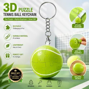 Tennis 3D Puzzle Keychain 🎾 Mini Fidget Toy 2026 Trend Fun Finger Game Sports Gift Idea