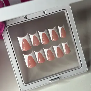 Acrylic Classic French Tip Press-on Long-lasting High Gloss Nail