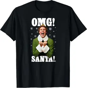 100% Cotton Elf OMG Santa Buddy the Elf Funny Christmas T-Shirt