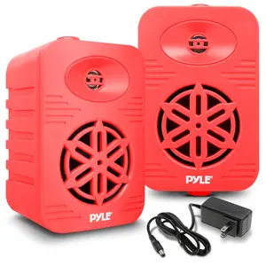 Bluetooth Waterproof Speakers - 300W 4" 2-Way Polymer Tweeter (Red)