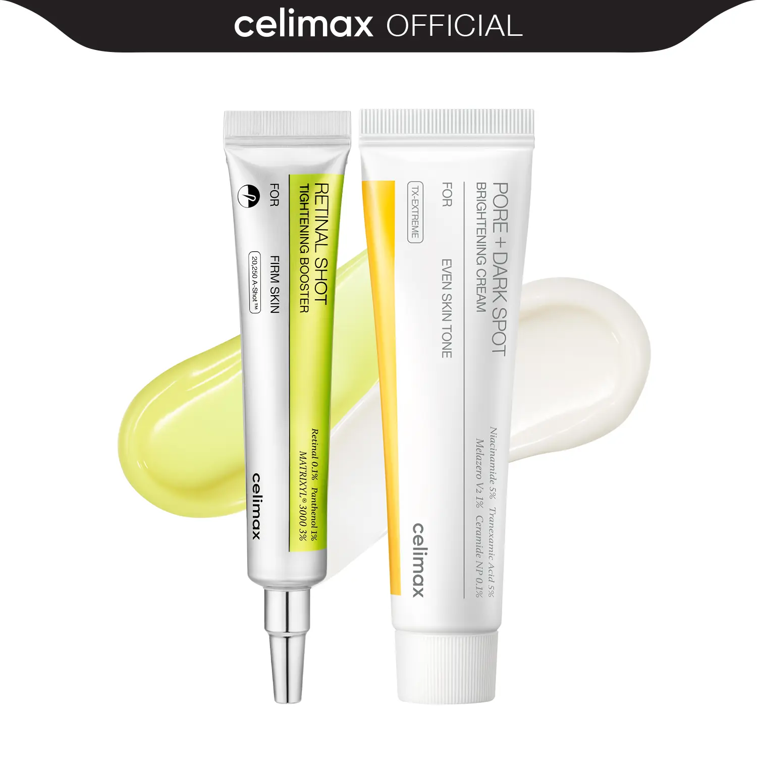 [celimax official] Korean dark spot care duo l tiktok viral retinal shot booster & TXA 5% cream, Wrinkles & Fine Lines, Firmer Skin, Pore Minimizer, Non-Irritating, Korean Skincare