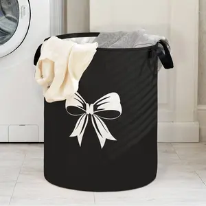 Foldable Laundry Basket with Handle, Butterfly Print Design, Durable Material, Large Capacity Storage Bin for Clothes & Toys