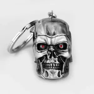 Vintage Skull Head Keychain – Gothic Y2K Metal Pendant for Keys, Bags & Accessories