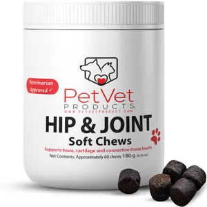 Glucosamine Hip & Joint Supplement for Dogs (Beef Liver, 60 Chews) - Dog Joint Supplement with MSM, Chondroitin, Veterinarian Approved Dog Vitamins - High-Potency Mobility Supplements