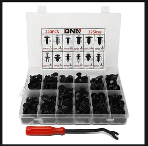 240PCs Auto Car Trim Body Nylon Assorted Clips Variable Depth Type Plastic Clip Rivets Tool Set