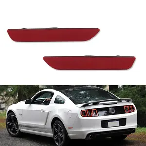 2pcs OE-Style Red Lens Rear Bumper Side Marker lamps Lights Kit For 2010 2011 2012 2013 2014 Ford Mustang, Replace OEM AR3Z-15A201-A, AR3Z-15A201-B