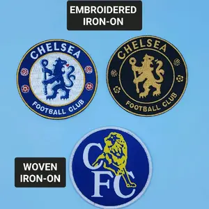 Blues Soccer Embroidered/Woven Iron-on Patches