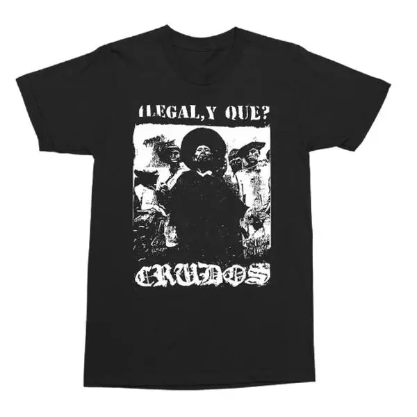 Los Crudos Illegal T-Shirt Hardcore Punk Band Graphic Tee Crust Grindcore Style