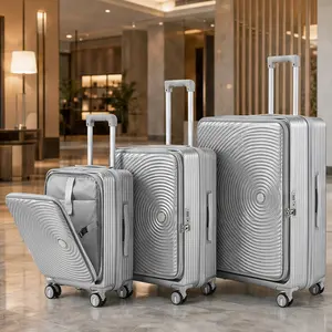 ARCH 3-Piece Luggage Set 20/24/28 Expandable Hard Shell Suitcases with TSA Lock, Front Pocket, Spinner Wheels, Lightweight Polycarbonate, Airline Approved Carry-On, Multiple Color Options, Includes Protective Covers, Pink/Silver Color Options