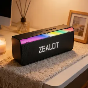 Bluetooth Speaker ZEALOT Long Bar, 20W HIFI Audio, RGB Lights, IPX4 Waterproof, 3000mAh Battery, Multi-Modes for Office, Hiking & Fitness.