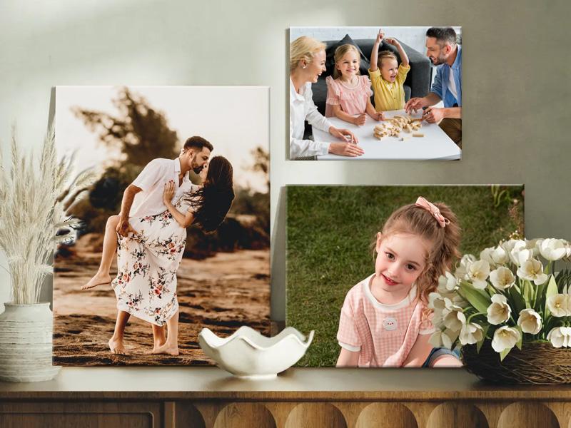 Personalized Custom Canvas Prints 12X16 Wedding Photo On Canvas Framed Artistic Wood Artwork For Home Decor Gifts High-Quality UV-Protected Inks Ready To Hang - Decoration