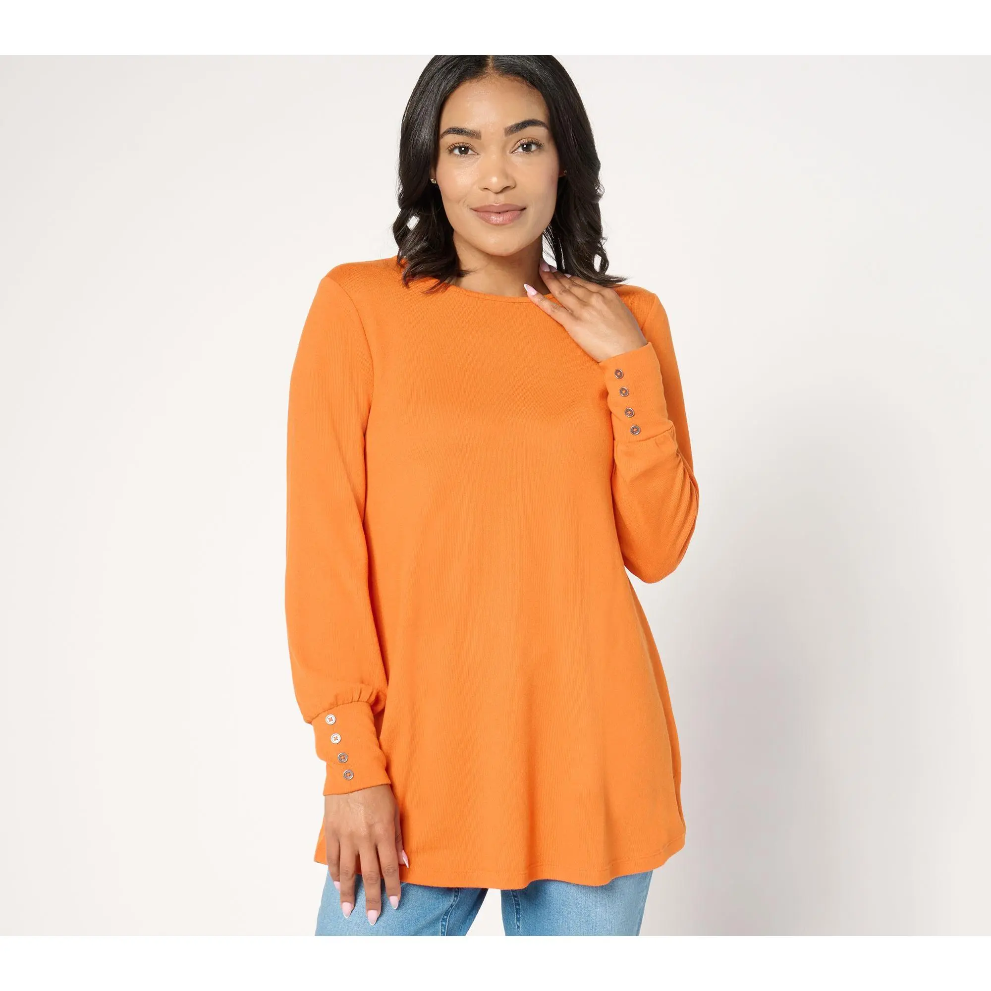 Denim & Co. Essentials Regular Heavenly Jersey Swing Tunic