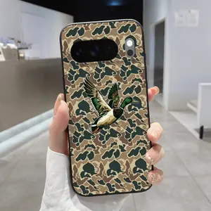 Rounded Edge Phone Case for Google Pixel 10 9 XL 8 7 Pro A Camo Wildlife Pattern Anti-Scratch Shockproof Soft Liquid Silicone Protective Cover Smartphone Casing