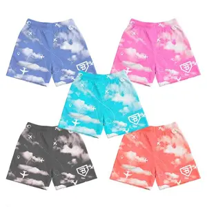 Dreamy Cloud & Flight Path Mesh Shorts - Breathable Summer Travel Activewear for Men & Youth