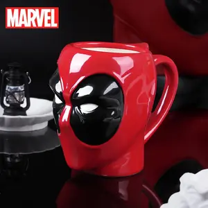 1PC Marvel Officially Ceramic Funny Mug Coffee Deadpool Mug Collectible ornaments Gifts for Marvel Fans Decor Bedroom Desk Decorations