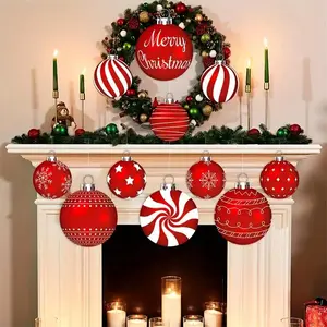 24-Pack & Plastic Art Deco Christmas Yard Ornaments, Weather-Resistant Indoor Outdoor Decorations, Party Decoration