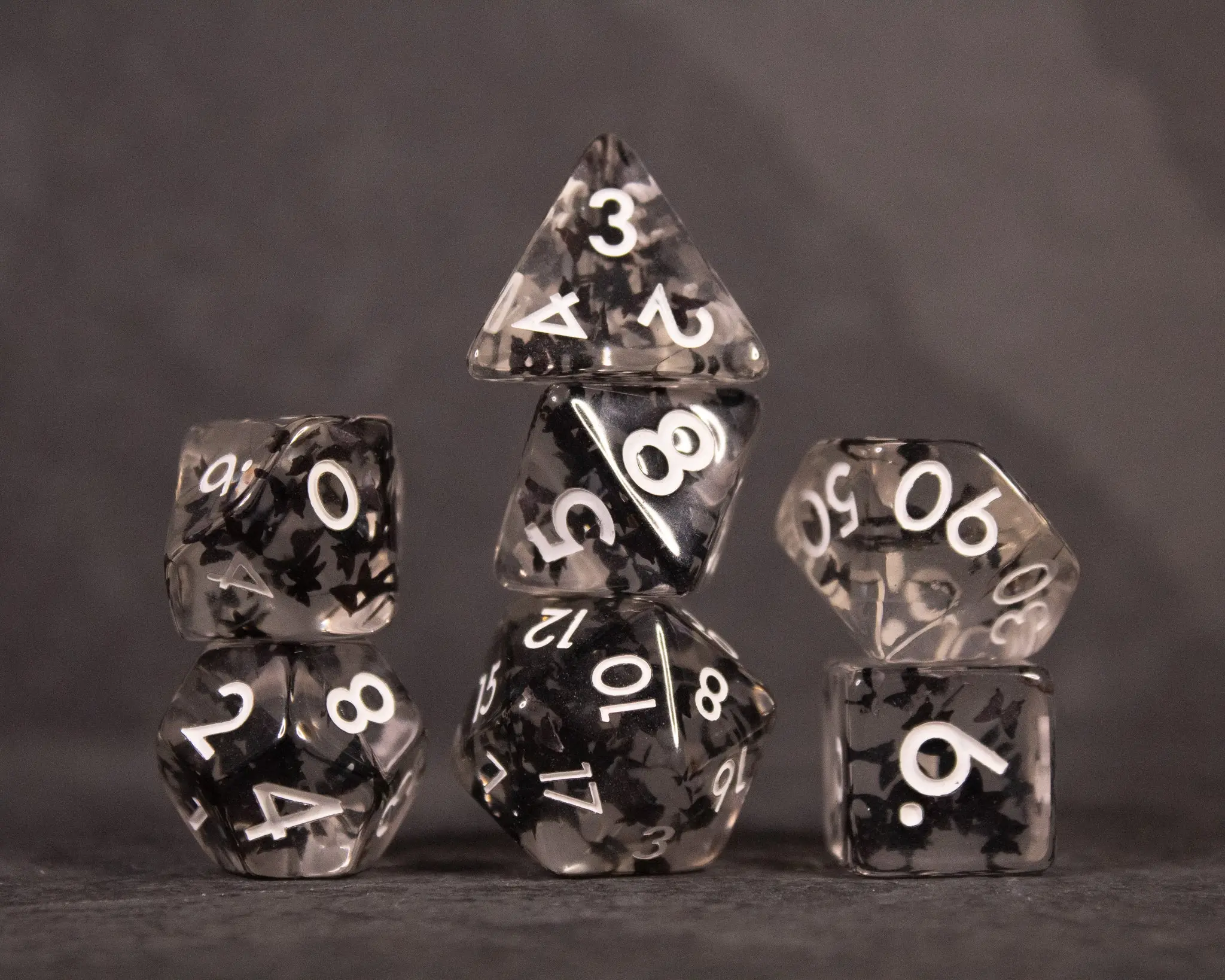Black Butterfly Dice Set
