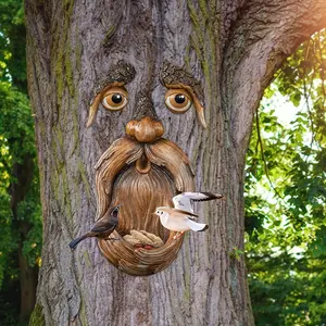 Tree Face Design Bird Feeder, Outdoor Garden Tree Decoration, Bird Feeder Suitable for Home, Yard, Garden Decoration, Park Decoration, Feeding, Wild Bird Feeder, Bird Feeder House