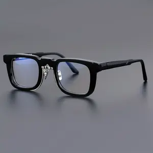 Trending Retro Square Blue Light Blocking Glasses for Men Women Anti Eye Strain Computer Glasses