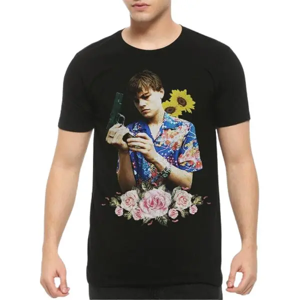 Women's Classic Round Neck Short-Sleeve Spandex Sport T-Shirt, 1996 Leonardo Dicaprio Romeo And Juliet Movie Poster Vintage Style Cotton Fit