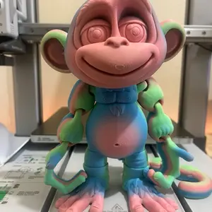 Articulate Colorful 3D Monkey - Unique 3D Design with Vibrant Colors for Enhancing Your Space